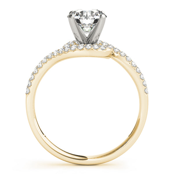 Luxe Bypass Round Diamond Engagement Ring — 9K/18K Gold & Platinum