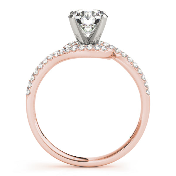 Luxe Bypass Round Diamond Engagement Ring — 9K/18K Gold & Platinum