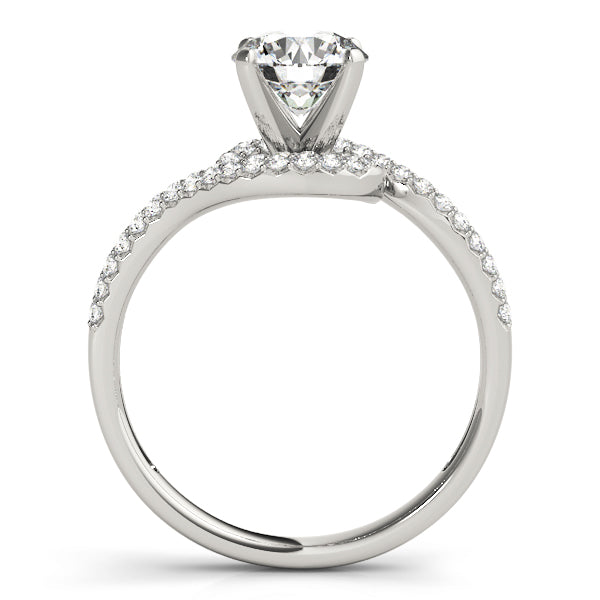 Luxe Bypass Round Diamond Engagement Ring — 9K/18K Gold & Platinum