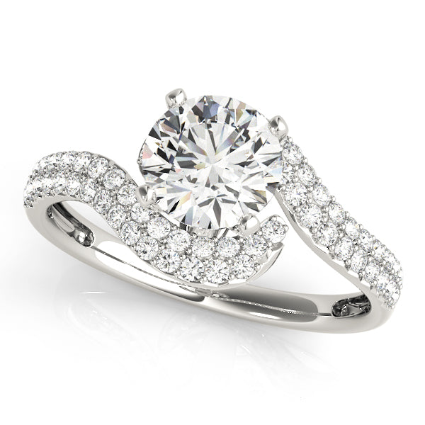 Luxe Bypass Round Diamond Engagement Ring — 9K/18K Gold & Platinum