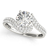 Luxe Bypass Round Diamond Engagement Ring — 9K/18K Gold & Platinum