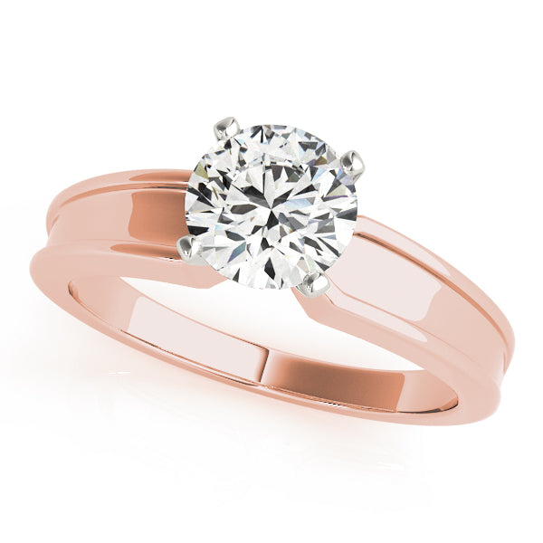 Refined Solitaires Any Shape Round Diamond Engagement Ring — 9K/18K Gold & Platinum