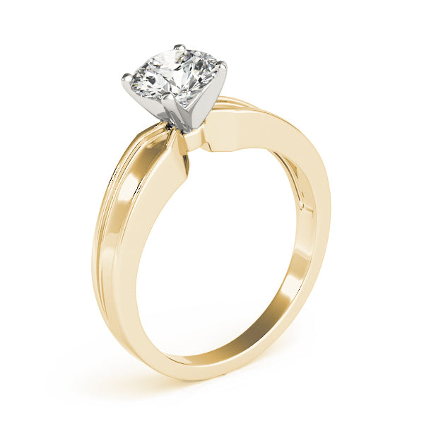 Refined Solitaires Any Shape Round Diamond Engagement Ring — 9K/18K Gold & Platinum