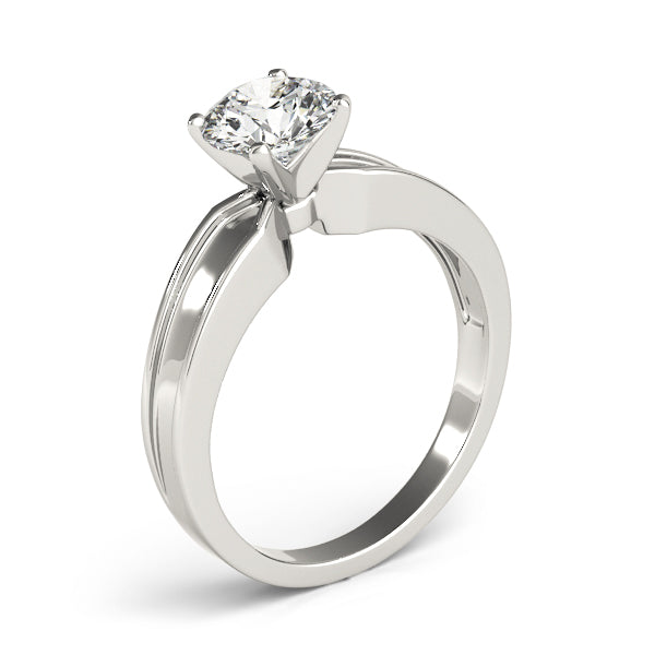 Refined Solitaires Any Shape Round Diamond Engagement Ring — 9K/18K Gold & Platinum