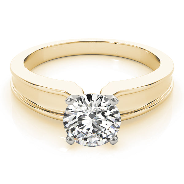 Refined Solitaires Any Shape Round Diamond Engagement Ring — 9K/18K Gold & Platinum