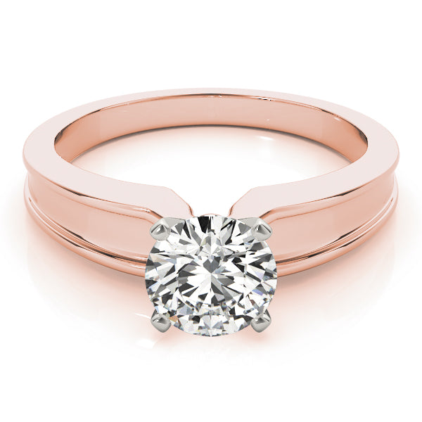 Refined Solitaires Any Shape Round Diamond Engagement Ring — 9K/18K Gold & Platinum