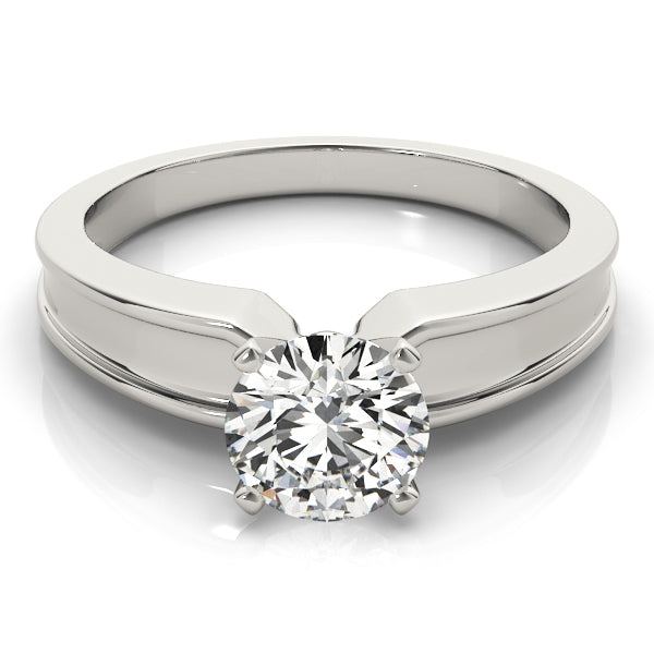 Refined Solitaires Any Shape Round Diamond Engagement Ring — 9K/18K Gold & Platinum