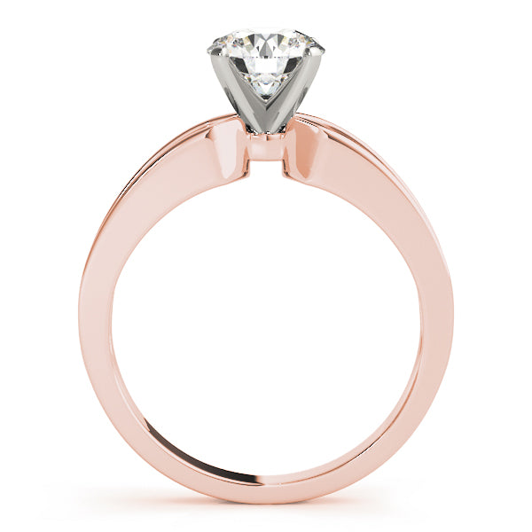Refined Solitaires Any Shape Round Diamond Engagement Ring — 9K/18K Gold & Platinum