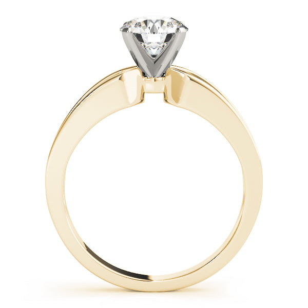 Refined Solitaires Any Shape Round Diamond Engagement Ring — 9K/18K Gold & Platinum