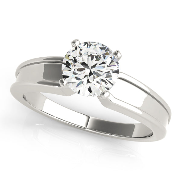 Refined Solitaires Any Shape Round Diamond Engagement Ring — 9K/18K Gold & Platinum