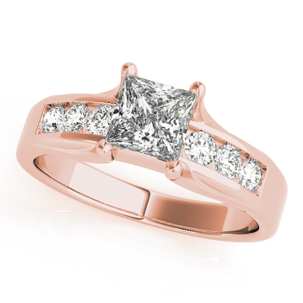 Bespoke Channel-Set Princess Diamond Engagement Ring — 9K/18K Gold & Platinum