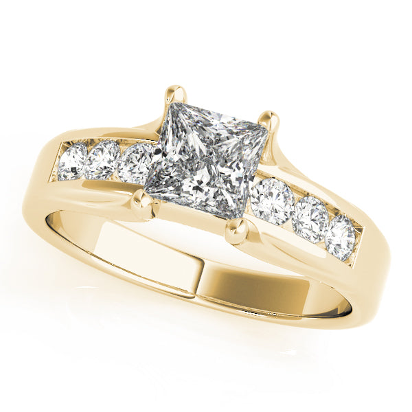 Bespoke Channel-Set Princess Diamond Engagement Ring — 9K/18K Gold & Platinum