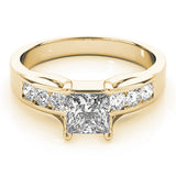 Bespoke Channel-Set Princess Diamond Engagement Ring — 9K/18K Gold & Platinum