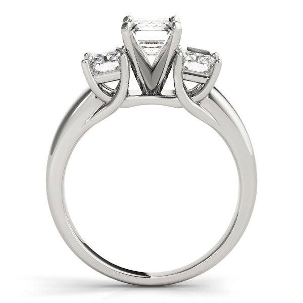 Regal Three-Stone Oval Diamond Engagement Ring — 9K/18K Gold & Platinum