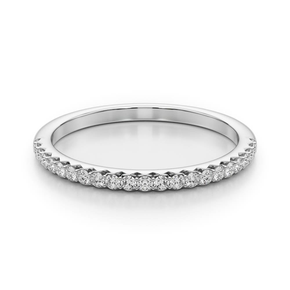 Straight Prong Set Half Eternity Ring in Gold & Platinum