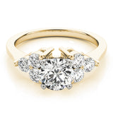 Radiant Cluster Sides Round Diamond Engagement Ring — 9K/18K Gold & Platinum