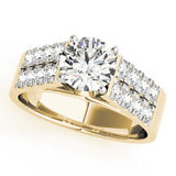 Majestic Multi-Row Round Diamond Engagement Ring — 9K/18K Gold & Platinum