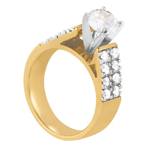 Majestic Multi-Row Round Diamond Engagement Ring — 9K/18K Gold & Platinum