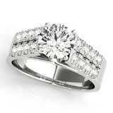 Majestic Multi-Row Round Diamond Engagement Ring — 9K/18K Gold & Platinum