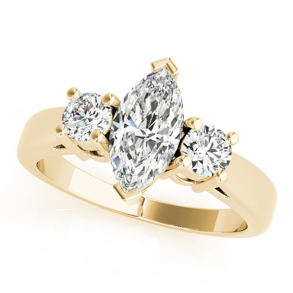Couture Color Rings Marquise Diamond Engagement Ring — 9K/18K Gold & Platinum