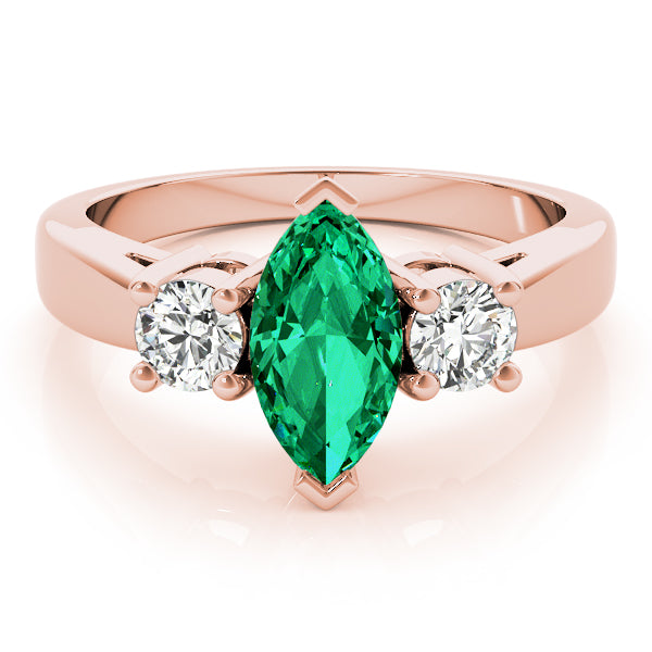 Couture Color Rings Marquise Diamond Engagement Ring — 9K/18K Gold & Platinum