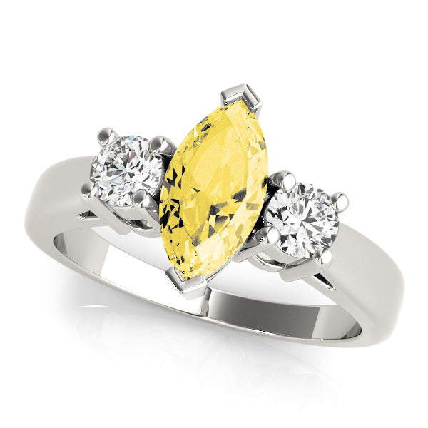 Couture Color Rings Marquise Diamond Engagement Ring — 9K/18K Gold & Platinum