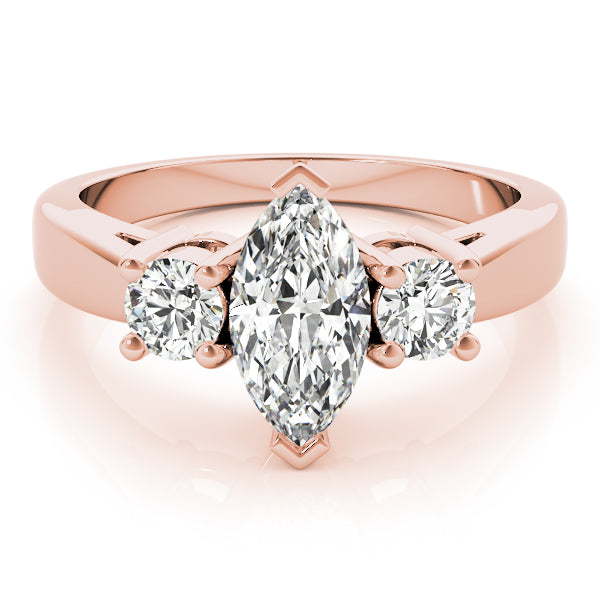 Couture Color Rings Marquise Diamond Engagement Ring — 9K/18K Gold & Platinum