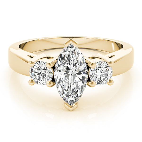 Couture Color Rings Marquise Diamond Engagement Ring — 9K/18K Gold & Platinum