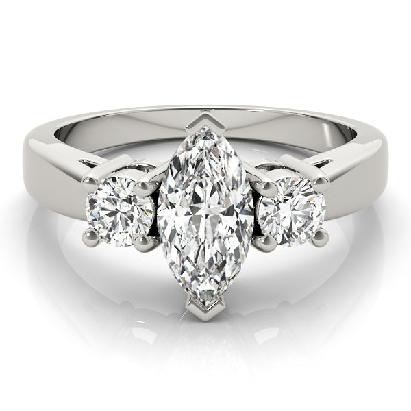 Couture Color Rings Marquise Diamond Engagement Ring — 9K/18K Gold & Platinum