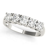 5-Stone Prong Set Half Eternity Ring in Gold & Platinum