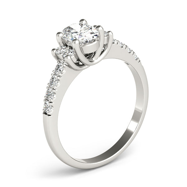 Lustrous Color Rings Oval Diamond Engagement Ring — 9K/18K Gold & Platinum
