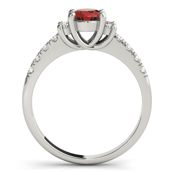 Lustrous Color Rings Oval Diamond Engagement Ring — 9K/18K Gold & Platinum