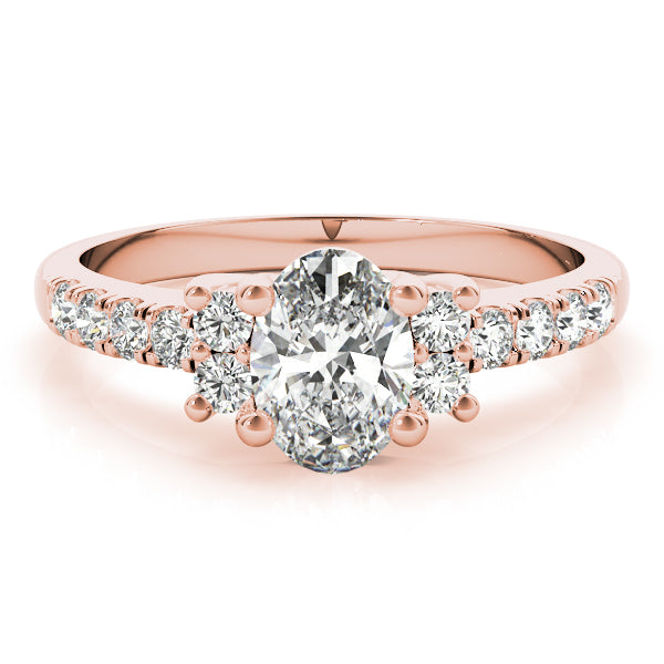 Lustrous Color Rings Oval Diamond Engagement Ring — 9K/18K Gold & Platinum