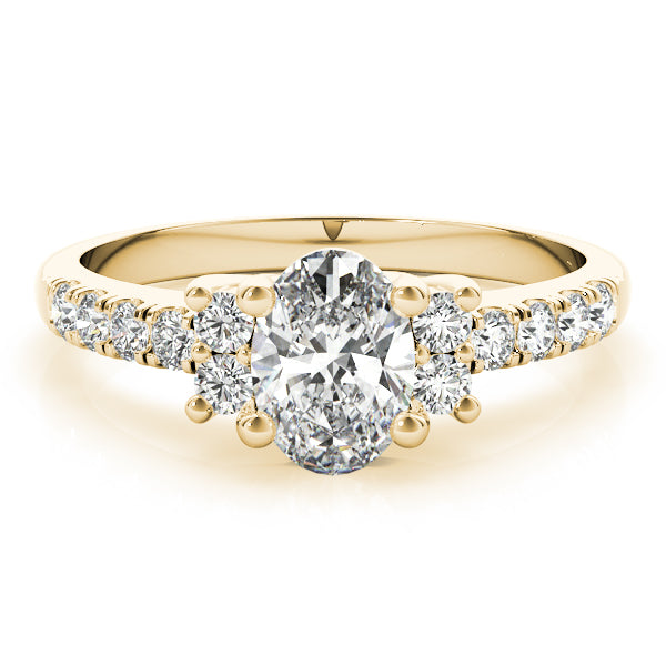 Lustrous Color Rings Oval Diamond Engagement Ring — 9K/18K Gold & Platinum