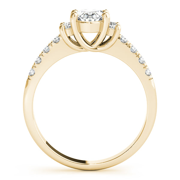 Lustrous Color Rings Oval Diamond Engagement Ring — 9K/18K Gold & Platinum