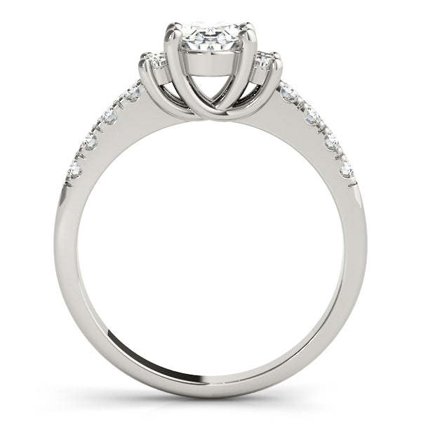 Lustrous Color Rings Oval Diamond Engagement Ring — 9K/18K Gold & Platinum
