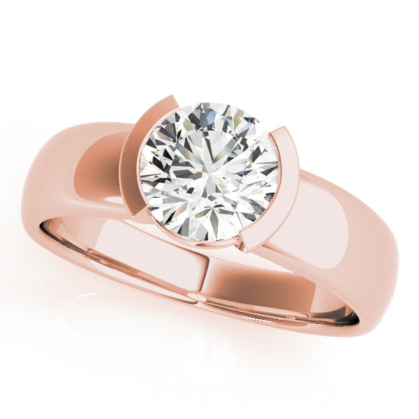 Opulent Solitaires Round Diamond Engagement Ring — 9K/18K Gold & Platinum