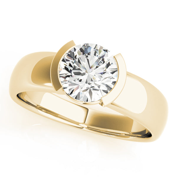 Opulent Solitaires Round Diamond Engagement Ring — 9K/18K Gold & Platinum