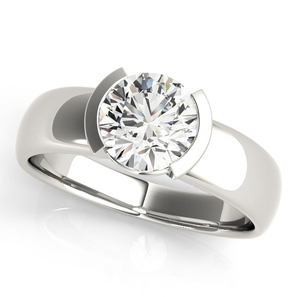Opulent Solitaires Round Diamond Engagement Ring — 9K/18K Gold & Platinum