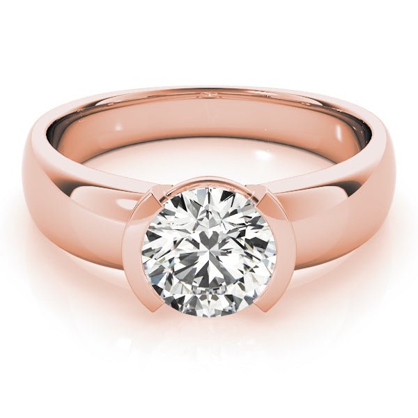 Opulent Solitaires Round Diamond Engagement Ring — 9K/18K Gold & Platinum