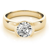 Opulent Solitaires Round Diamond Engagement Ring — 9K/18K Gold & Platinum