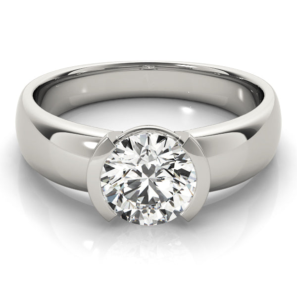 Opulent Solitaires Round Diamond Engagement Ring — 9K/18K Gold & Platinum