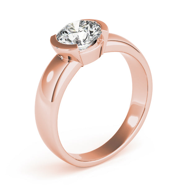 Opulent Solitaires Round Diamond Engagement Ring — 9K/18K Gold & Platinum