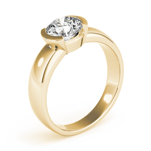 Opulent Solitaires Round Diamond Engagement Ring — 9K/18K Gold & Platinum