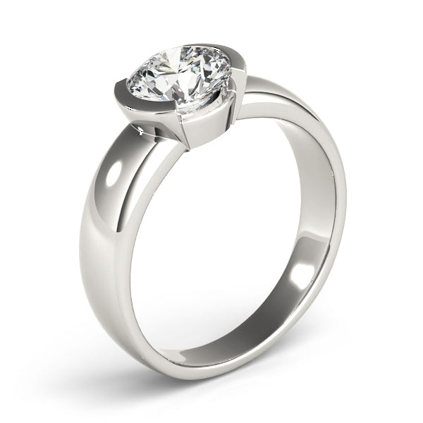 Opulent Solitaires Round Diamond Engagement Ring — 9K/18K Gold & Platinum