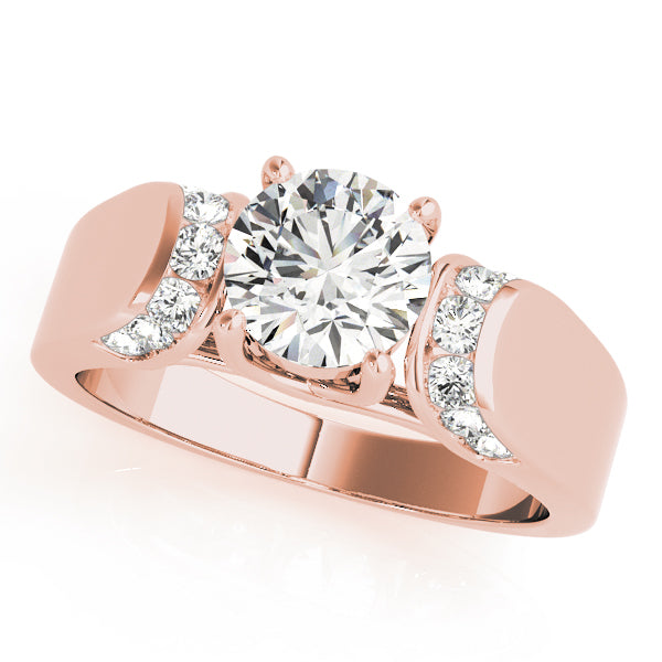 Celestial Trellis Round Diamond Engagement Ring — 9K/18K Gold & Platinum