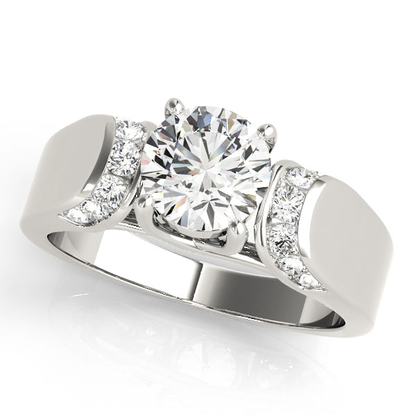 Celestial Trellis Round Diamond Engagement Ring — 9K/18K Gold & Platinum