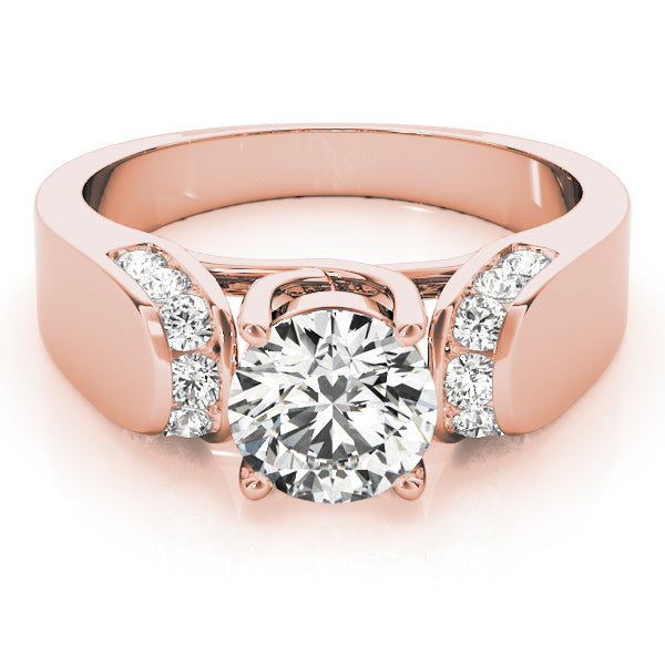 Celestial Trellis Round Diamond Engagement Ring — 9K/18K Gold & Platinum