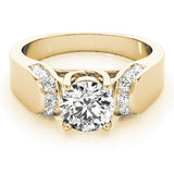 Celestial Trellis Round Diamond Engagement Ring — 9K/18K Gold & Platinum