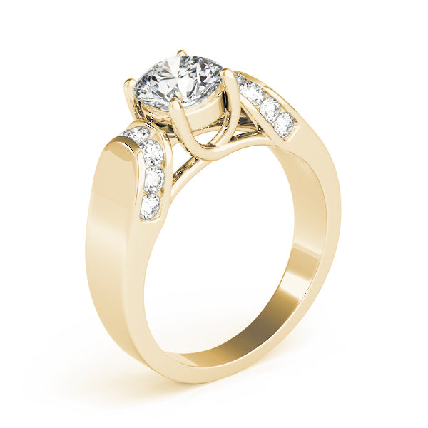 Celestial Trellis Round Diamond Engagement Ring — 9K/18K Gold & Platinum